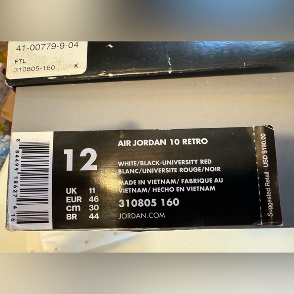 Nike Air Jordan 10 Retro Class of 2006 Russell Westbrook 310805-160 Size 12 - Picture 3 of 5